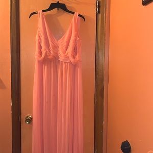 David’s Bridal Coral color Gown/Dress Size 16 WORN ONCE